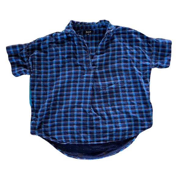 Women’s Madewell Double-Faced Park Popover Shirt in Plaid Size Medium - Picture 2 of 5